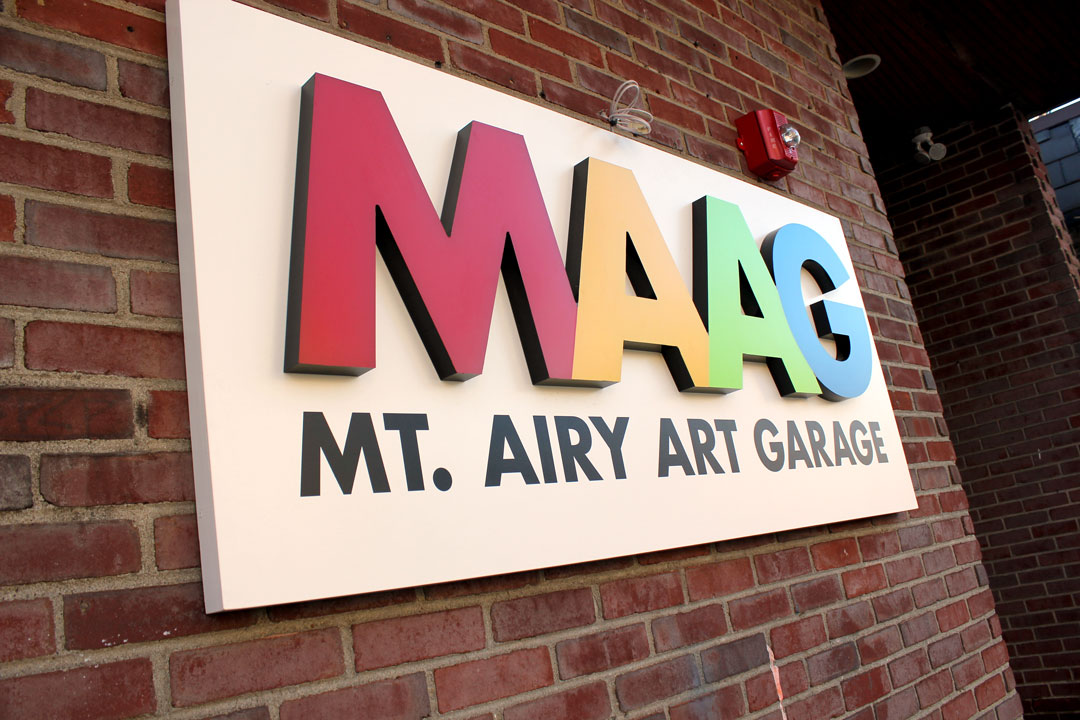 Mt Airy Art Garage Logo on the Building