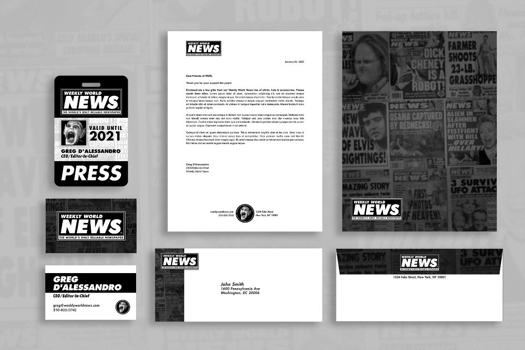 Weekly World News Stationary Layout