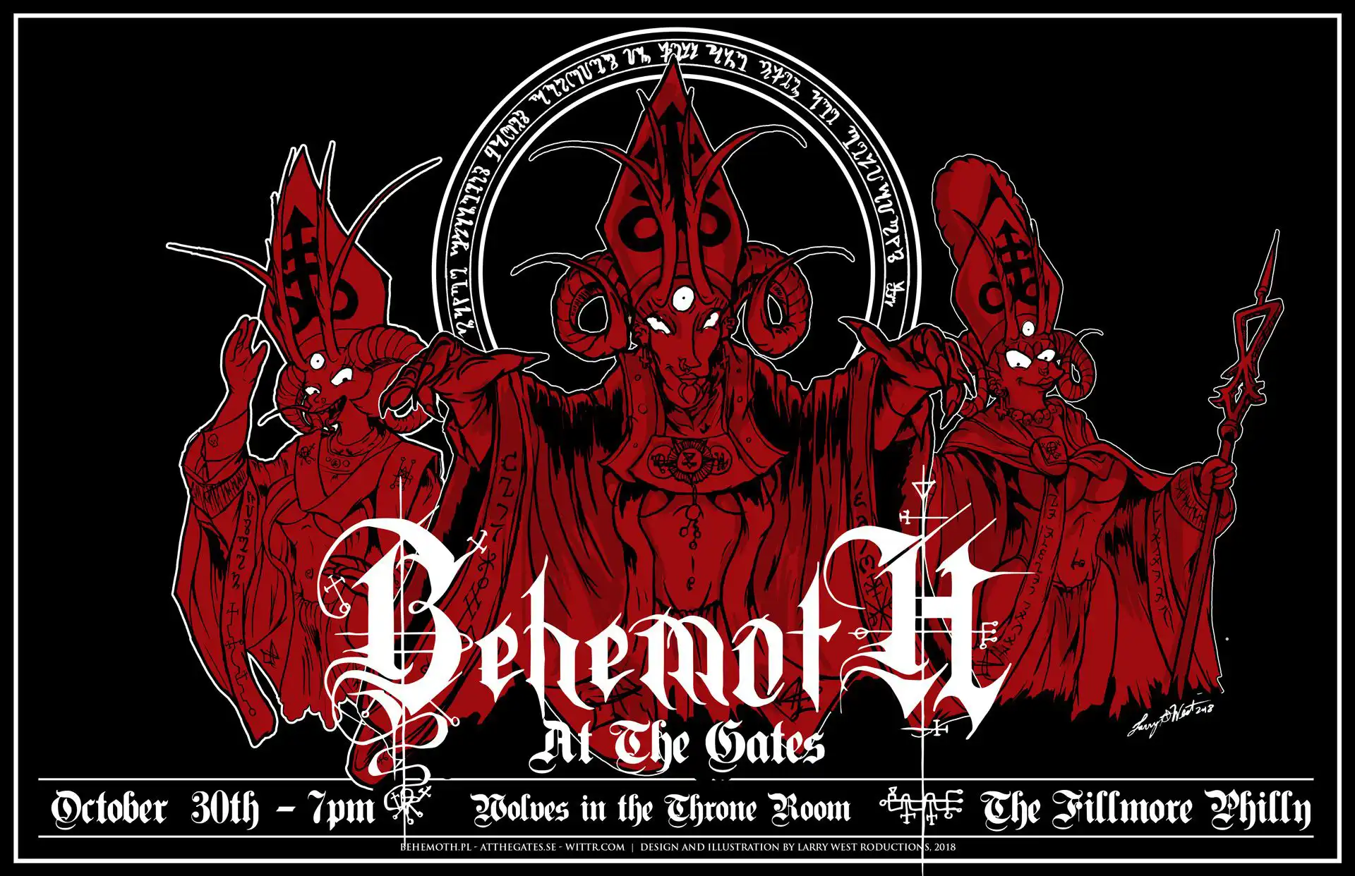 Satanic Priestess Simpsons on a Behemopth Gig Poster