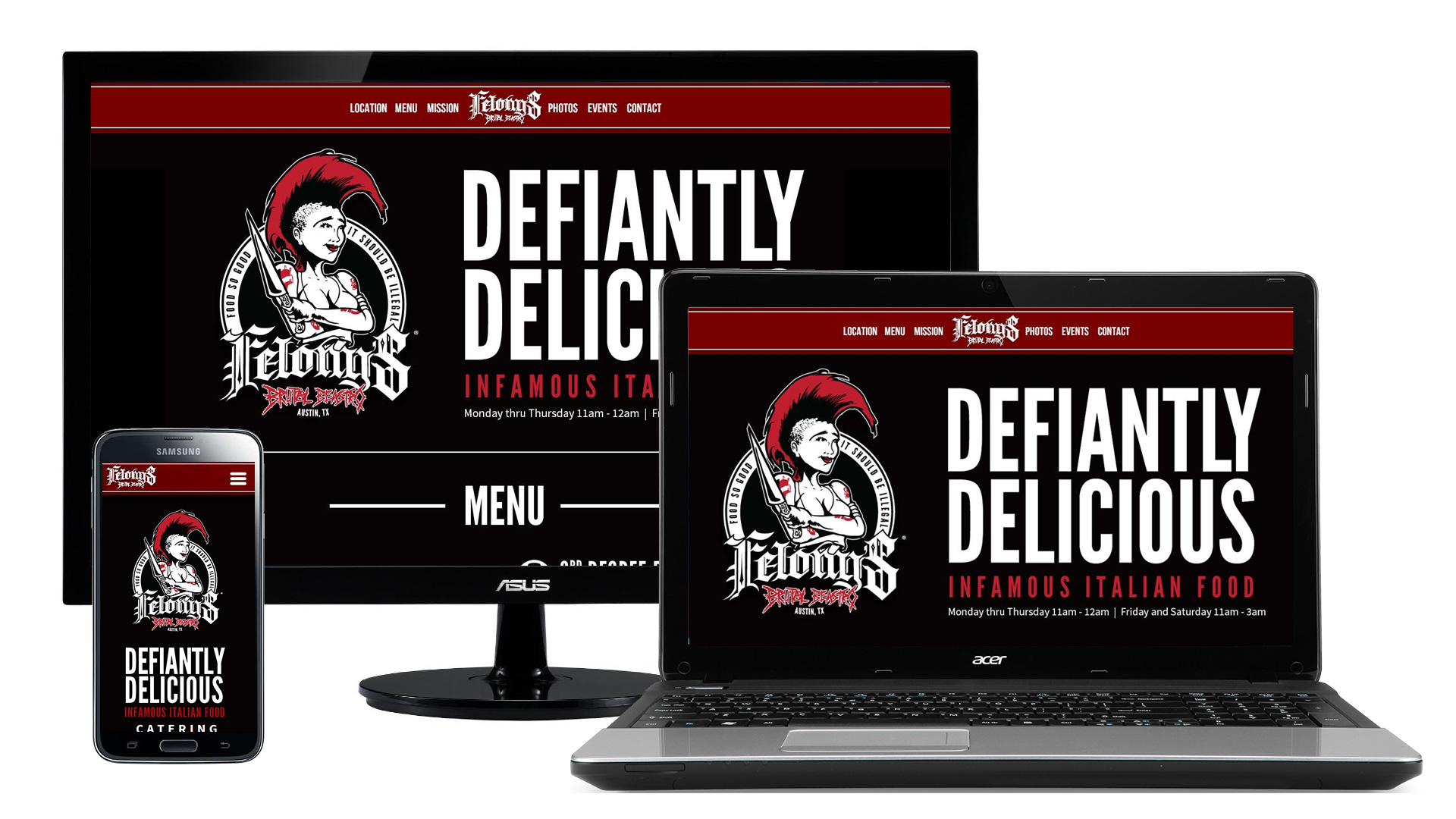 Felony's Brutal Beastro - Responsive Website Design